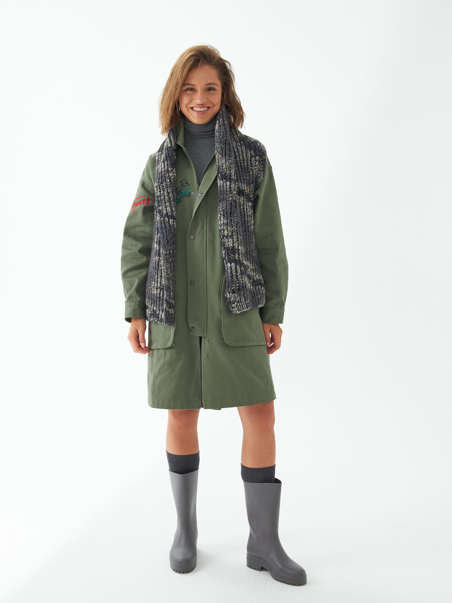 Шарф женский "OVERSIZE DARK GRAY"