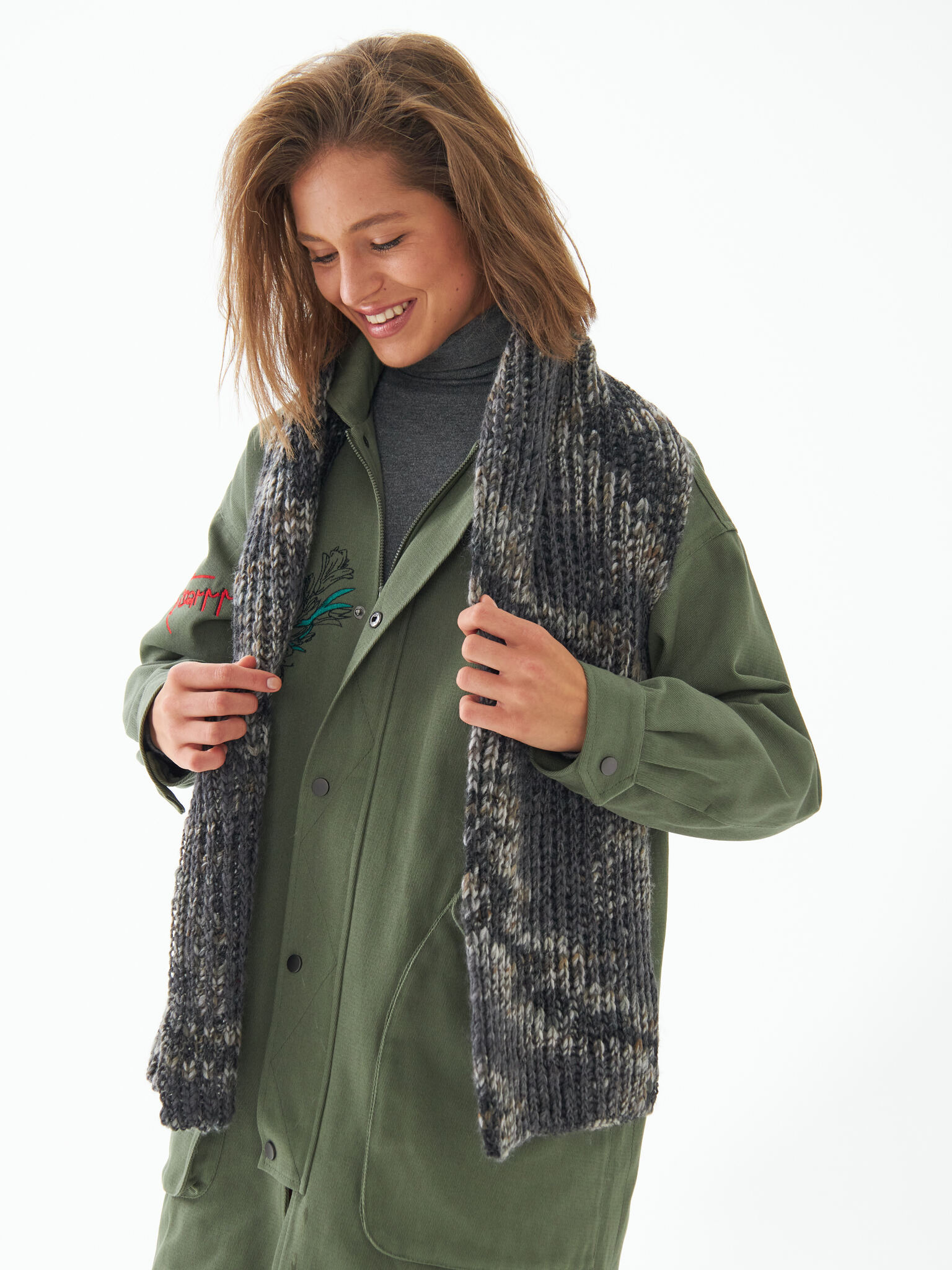 Шарф женский "OVERSIZE DARK GRAY"