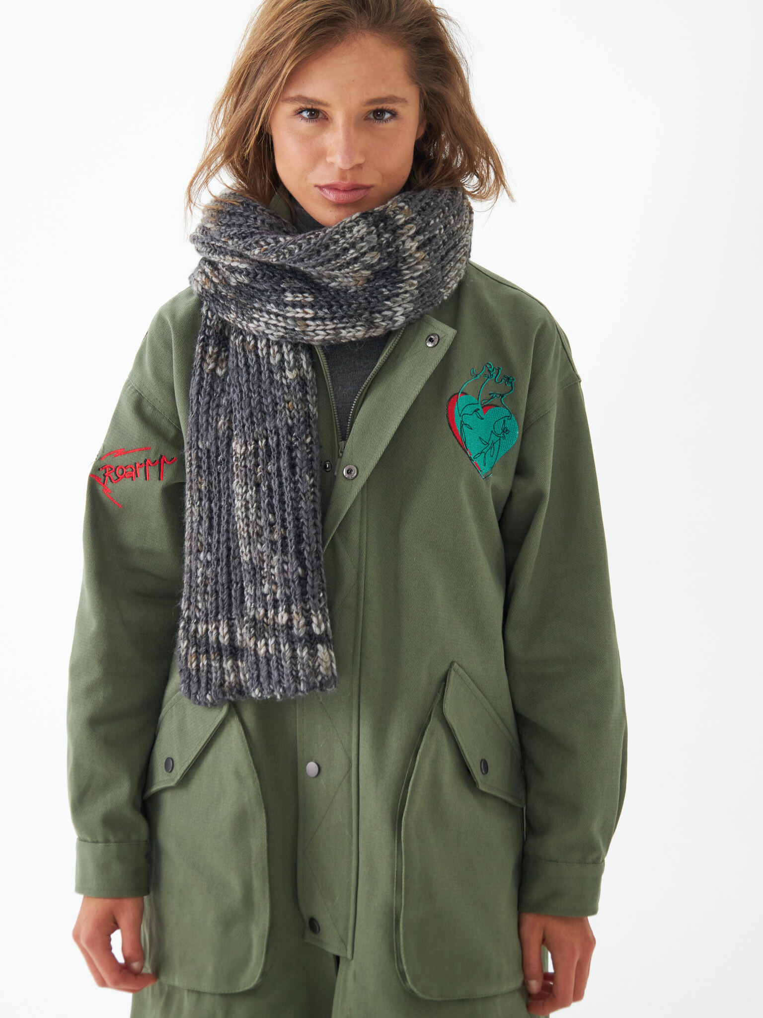 Шарф женский "OVERSIZE DARK GRAY"