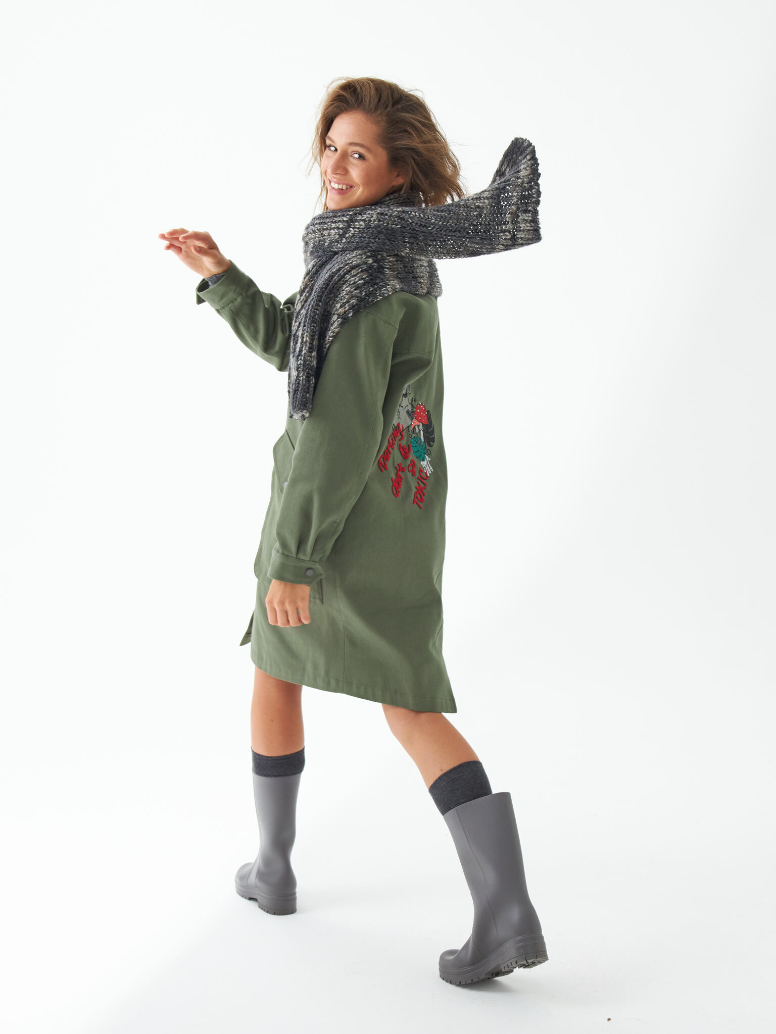 Шарф женский "OVERSIZE DARK GRAY"