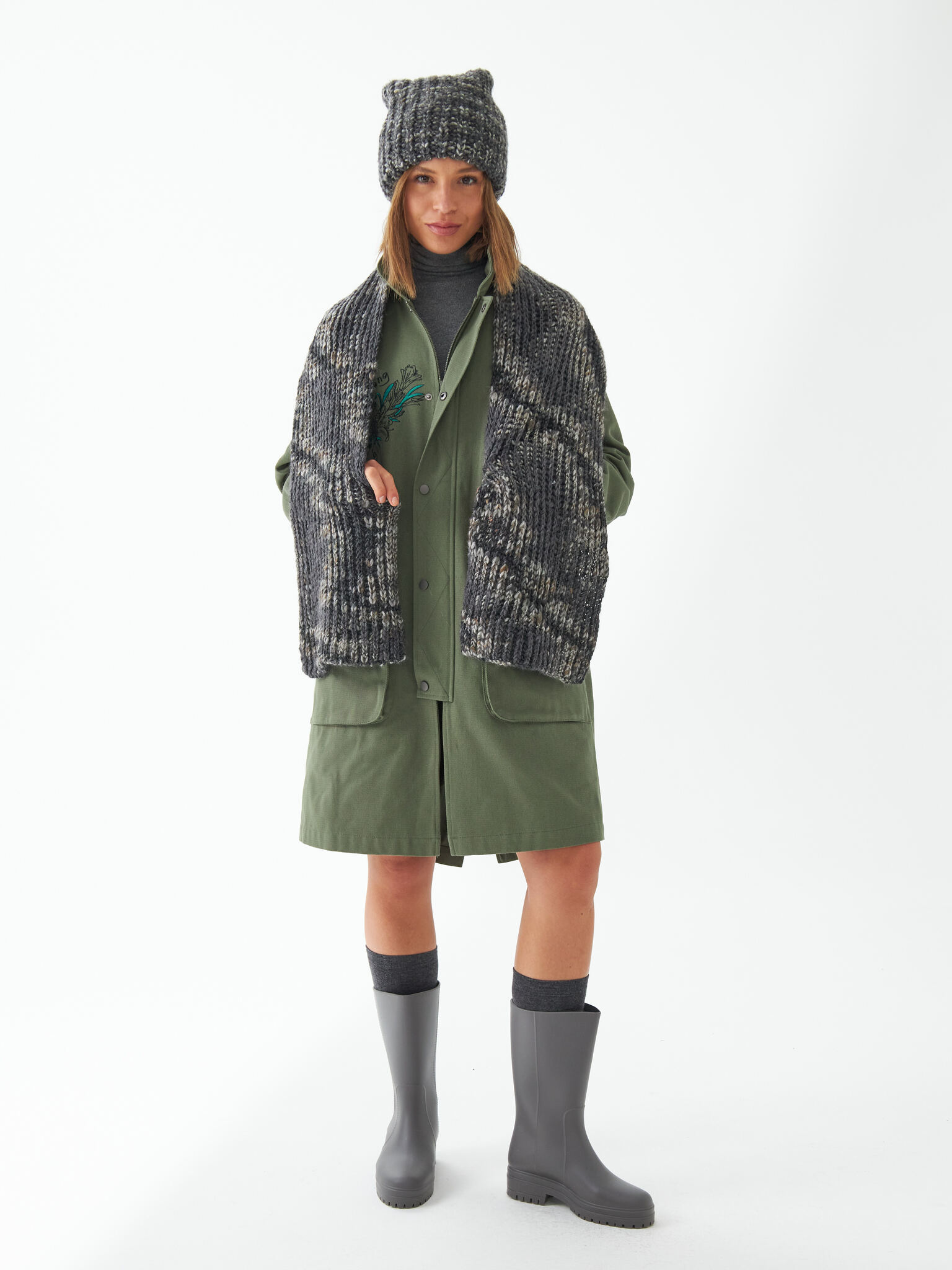 Шарф женский "OVERSIZE DARK GRAY"