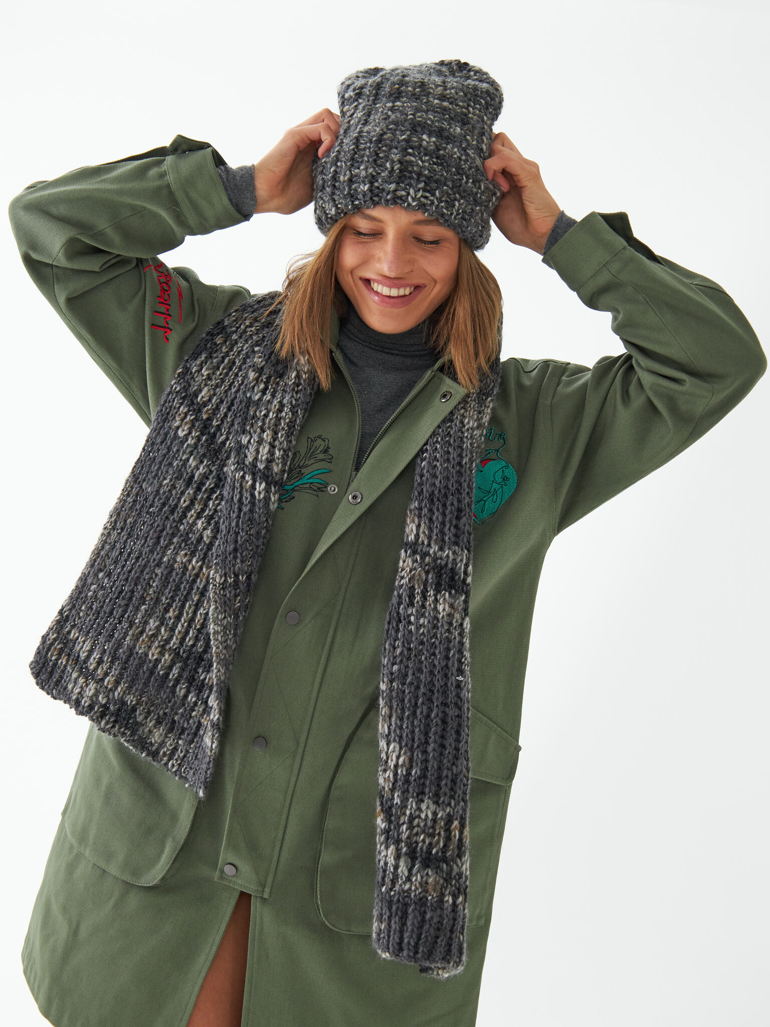 Шарф женский "OVERSIZE DARK GRAY"