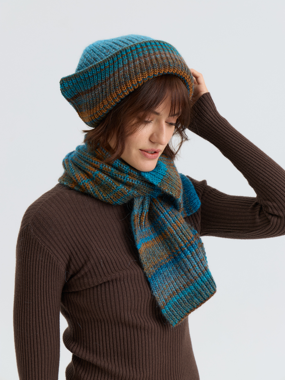 Шарф женский "BROWN BLUE LISSE"