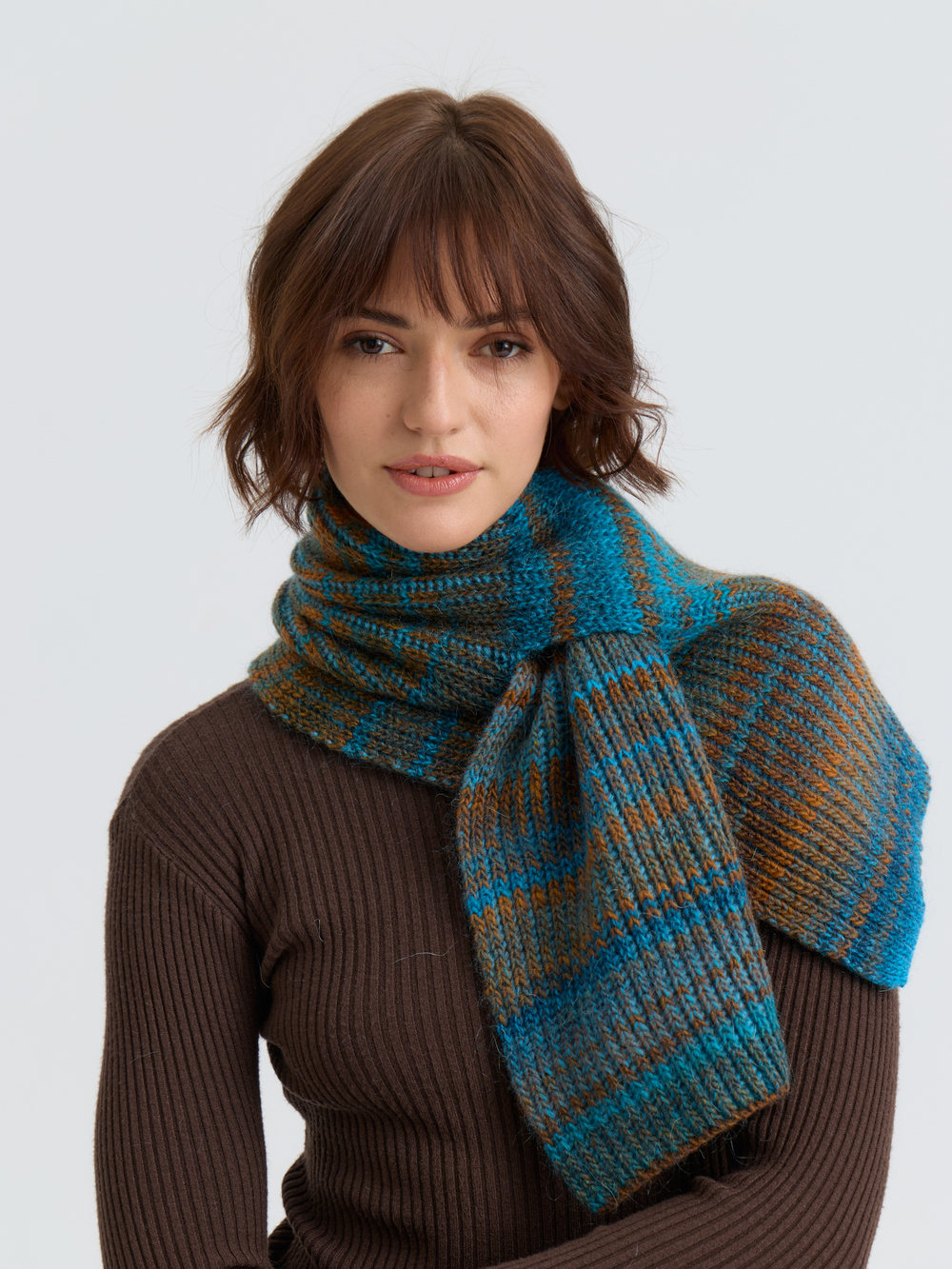 Шарф женский "BROWN BLUE LISSE"