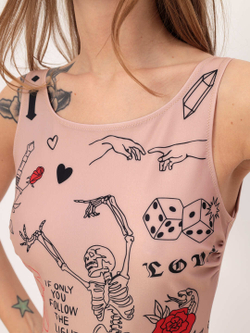 Купальник закрытый "TATTOO"