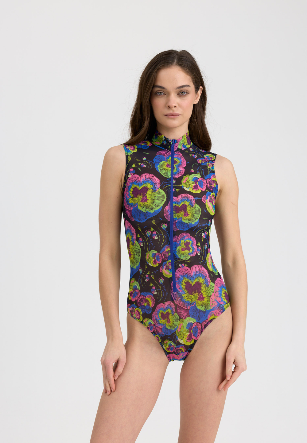 Купальник женский без рукавов с молнией "VIOLET"