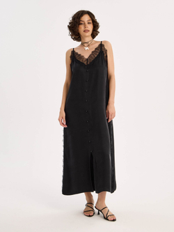 Платье из мокрого шелка "BLACK LACE"