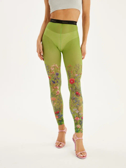 Леггинсы женские с тату принтом "FLORA"