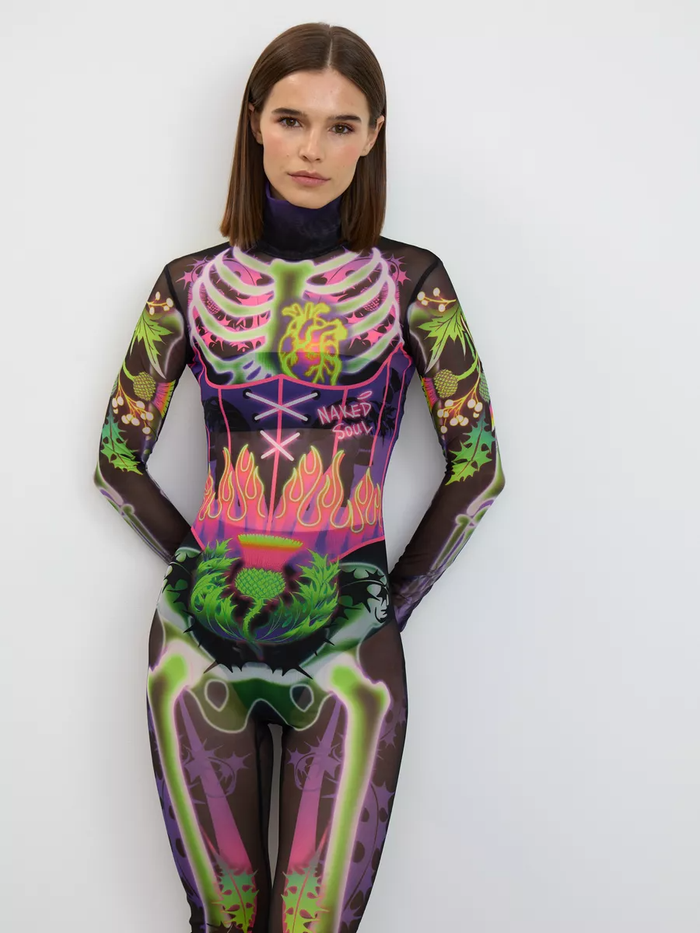 Комбинезон женский из сетки "SKELETON"