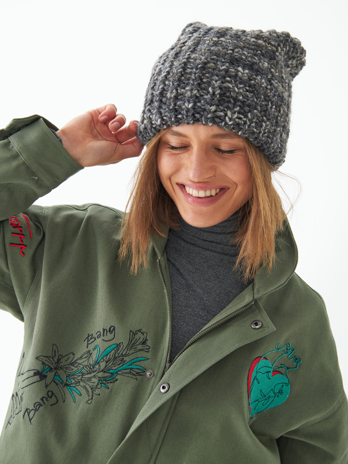 Шапка женская "OVERSIZE DARK GRAY"