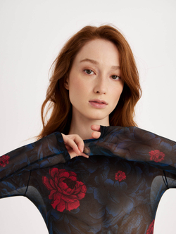 Боди женское с длинным рукавом "PEONY"