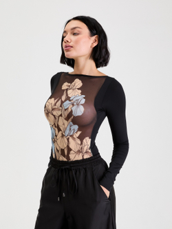 Боди черный c открытой спиной "IRIS"