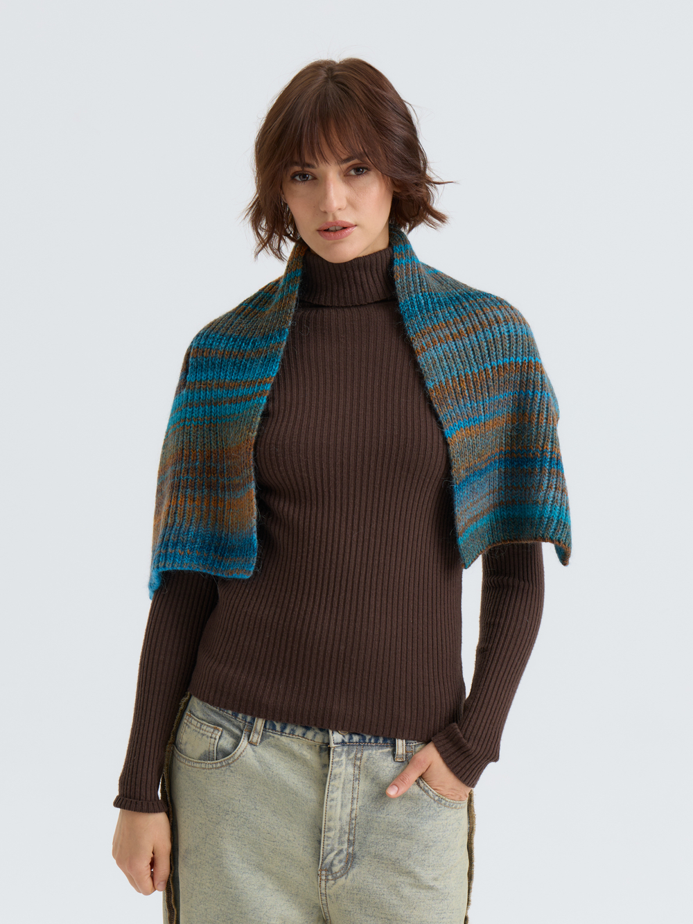 Шарф женский "BROWN BLUE LISSE"