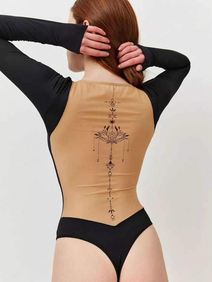 Боди черный c открытой спиной "MINIMAL"