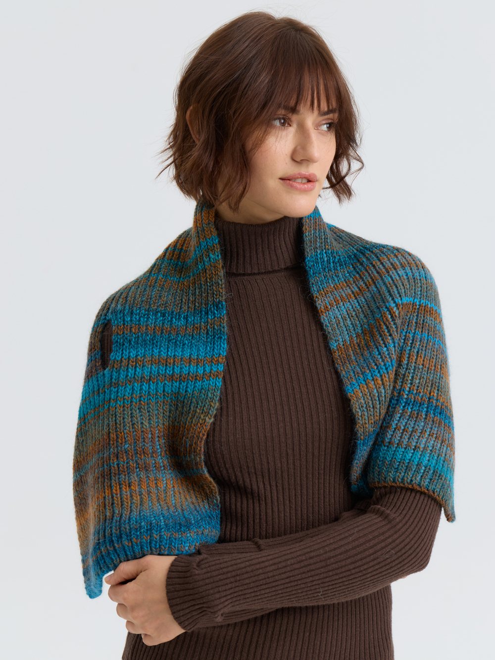 Шарф женский "BROWN BLUE LISSE"