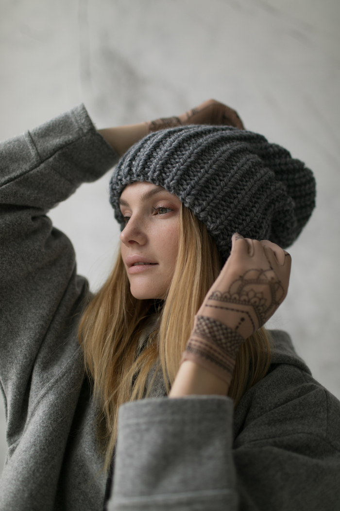 Шапка женская "GRAY OVERSIZE"