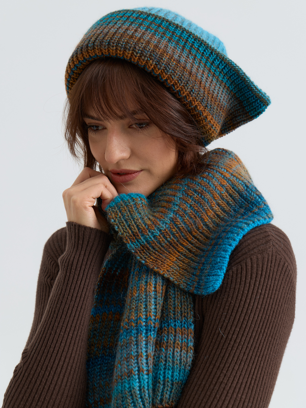 Шарф женский "BROWN BLUE LISSE"