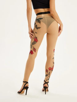 Леггинсы женские с тату принтом "TATTOO ROSE"