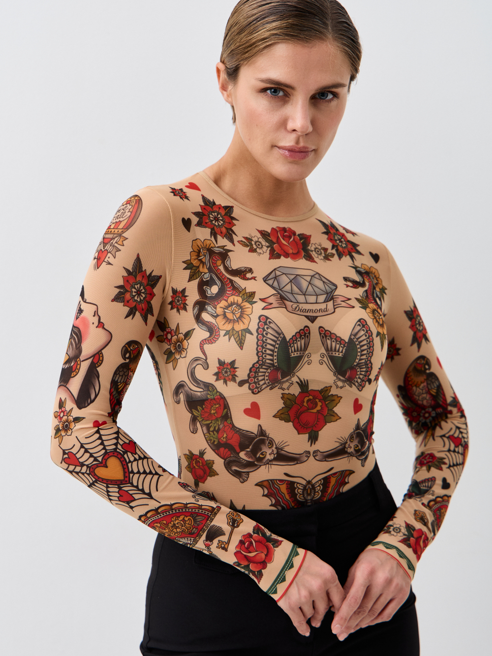 Боди женское с длинным рукавом "OLD NEW"