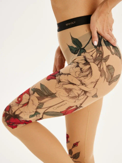 Леггинсы женские с тату принтом "TATTOO ROSE"