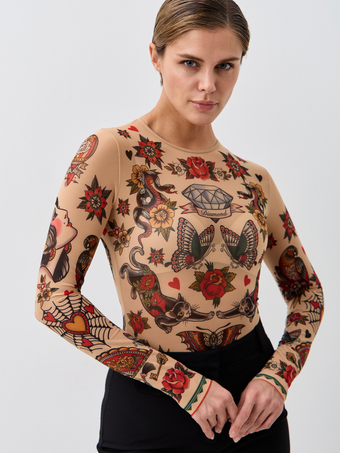 Боди женское с длинным рукавом "OLD NEW"