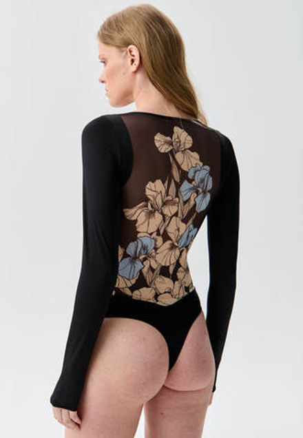 Боди черный c открытой спиной "IRIS"