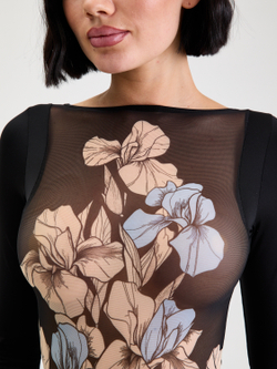 Боди черный c открытой спиной "IRIS"