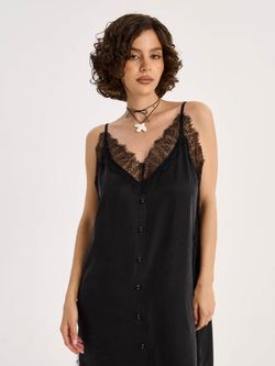 Платье из мокрого шелка "BLACK LACE"