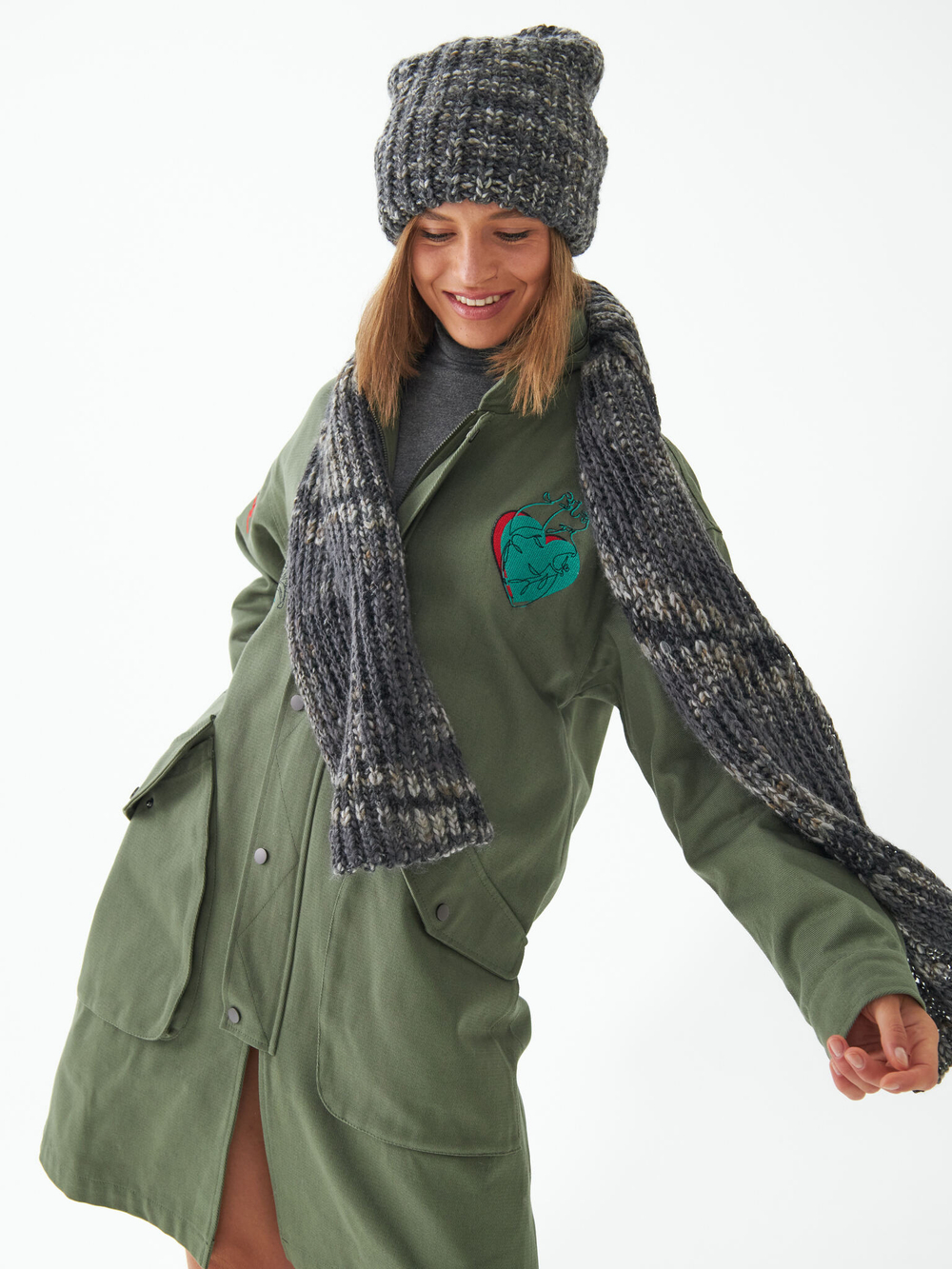 Шапка женская "OVERSIZE DARK GRAY"