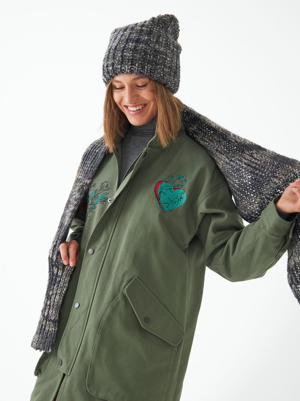Шапка женская "OVERSIZE DARK GRAY"