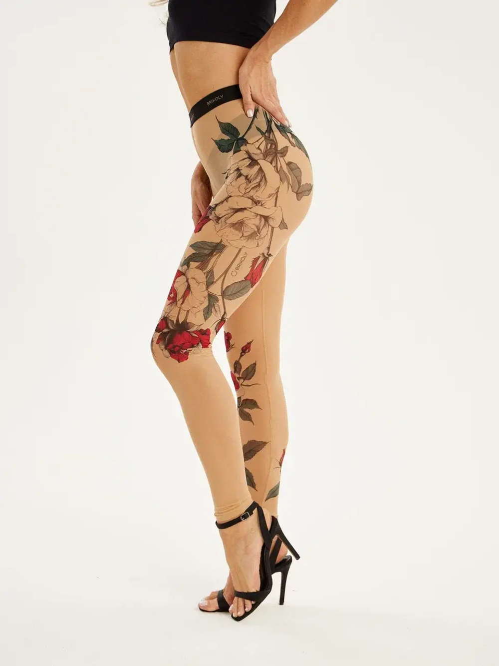 Леггинсы женские с тату принтом "TATTOO ROSE"