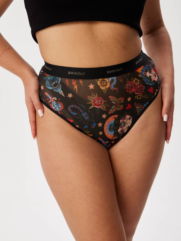 Трусы женские высокие "BLACK OLDSCHOOL"