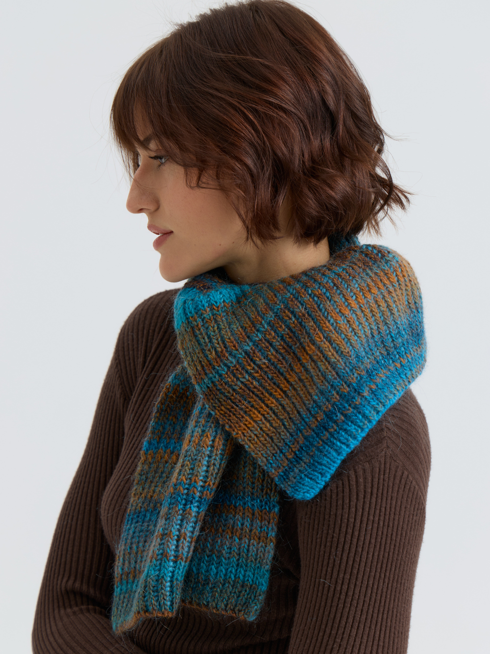 Шарф женский "BROWN BLUE LISSE"