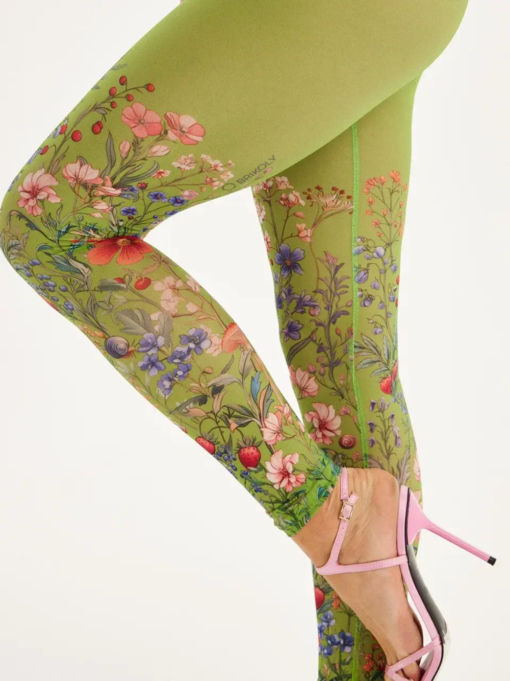 Леггинсы женские с тату принтом "FLORA"