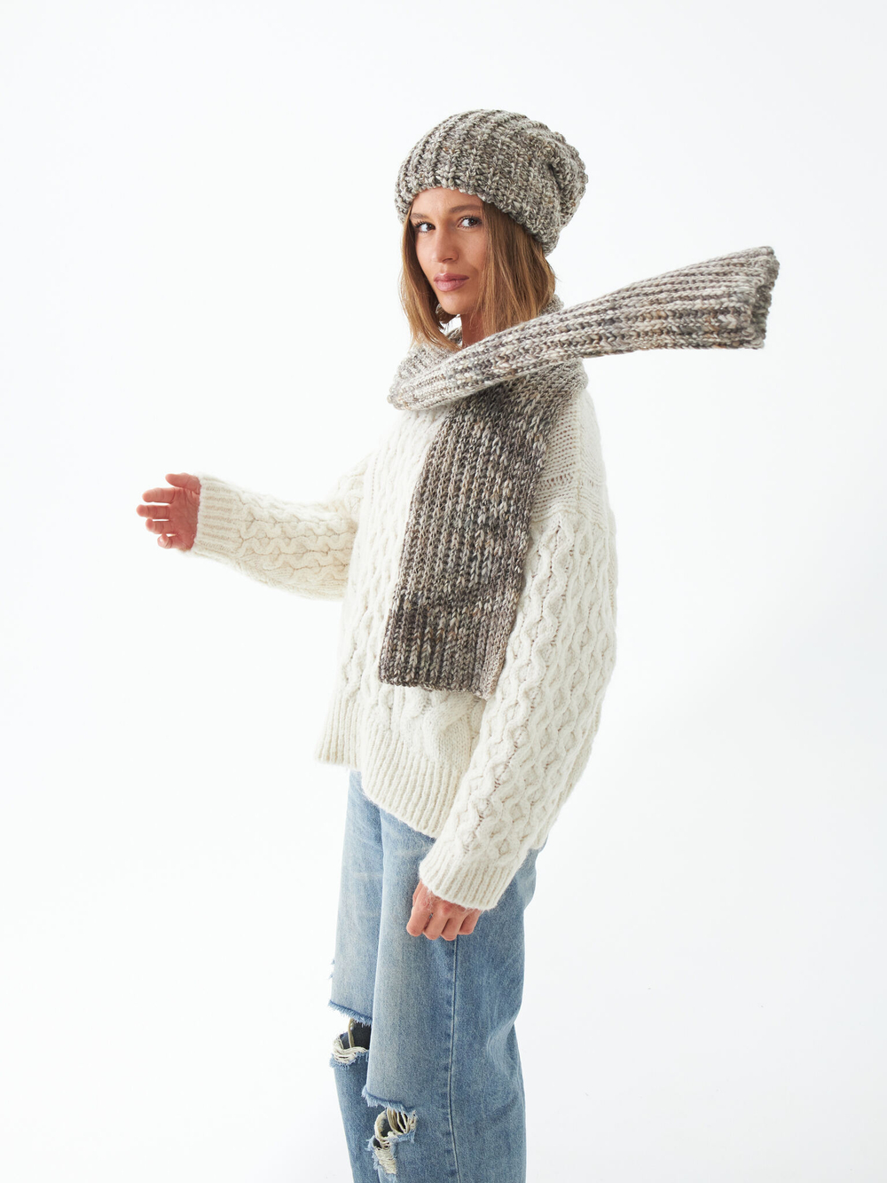 Шапка женская "GRAY OVERSIZE"