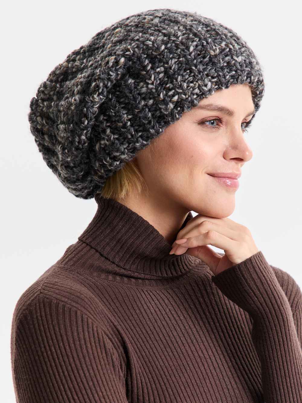 Шапка женская "OVERSIZE DARK GRAY"