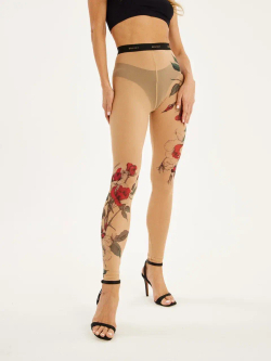 Леггинсы женские с тату принтом "TATTOO ROSE"