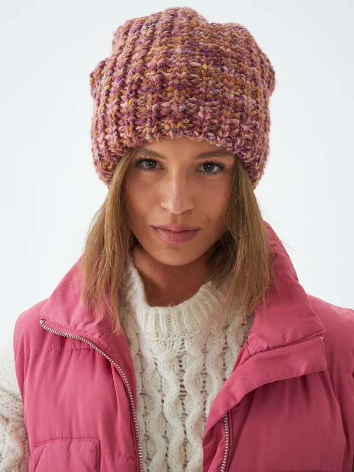 Шапка женская "OVERSIZE ROSE WINE"